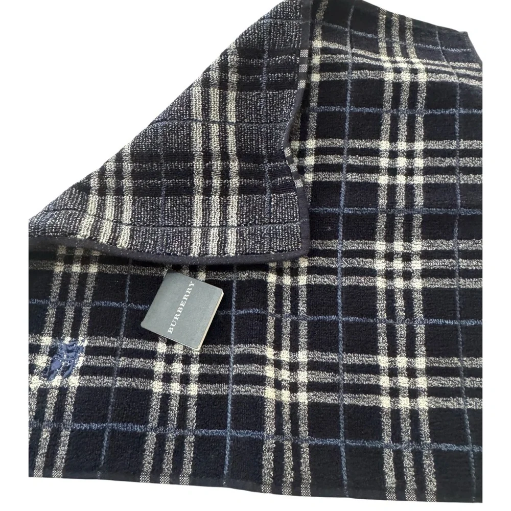 Burberry Blue and White Checkered Washcloth